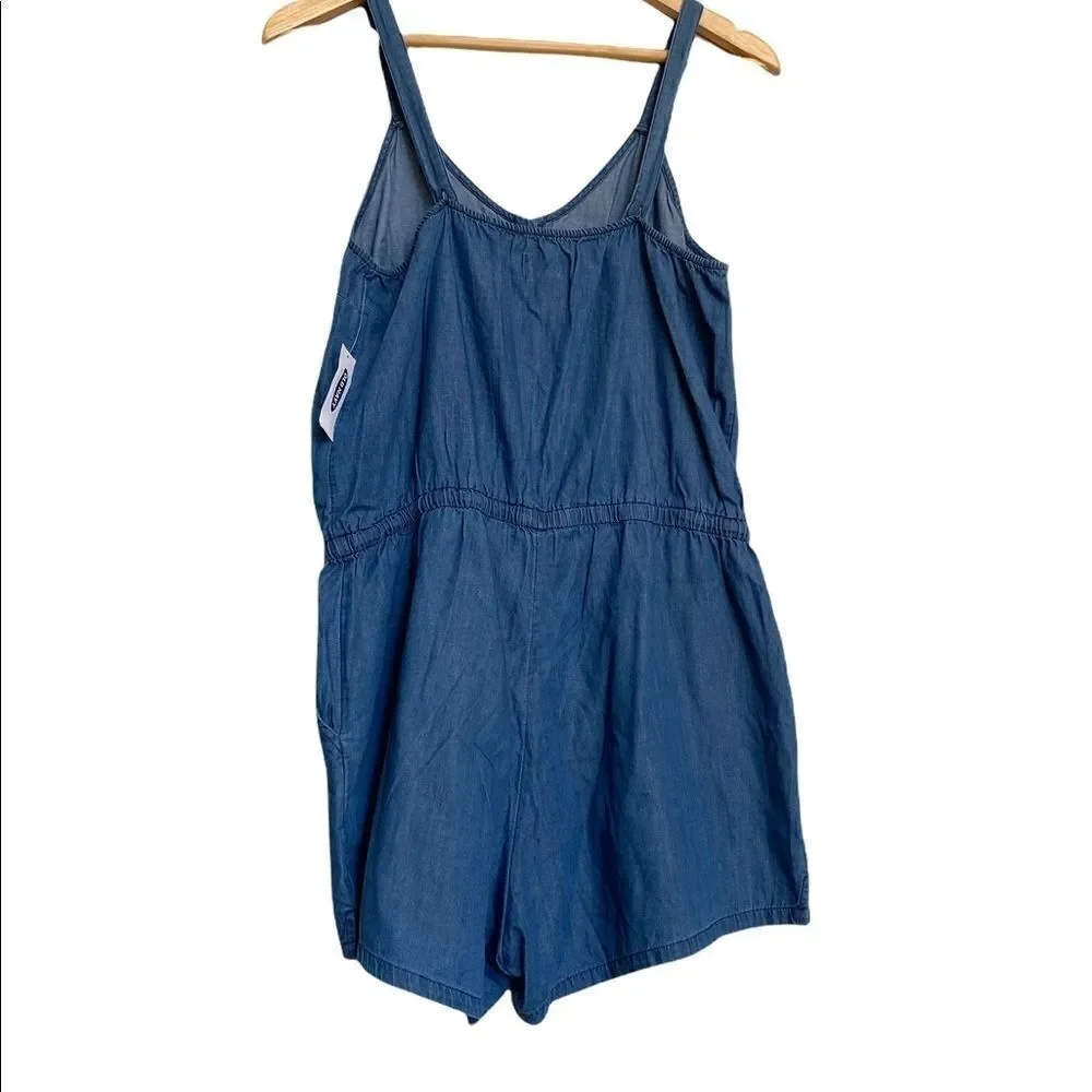 NWT Old Navy Chambray Drawstring Romper SP